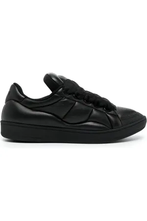 Lanvin Sko, Herre, Sort, 42 EU, Læder, Curb XL Læder Sneakers