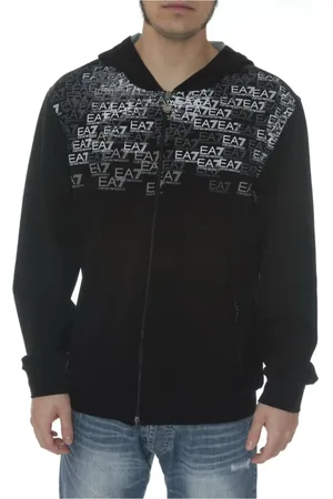 EA7 Sweathshirts & Hoodies, Herre, Sort, XL, Bomuld, Premium Zip Hoodie
