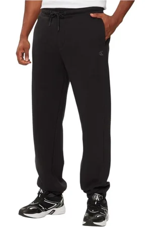 Calvin Klein Bukser, Herre, Sort, M, Bomuld, Justerbar Talje Terry Sweatpants med Lommer