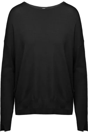 Bomboogie Strik, Dame, Sort, L, Uld, Bådhals Pullover