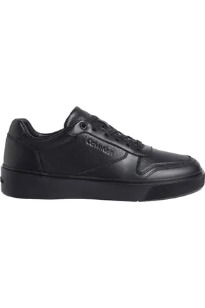 Calvin Klein Sko, Herre, Sort, 42 EU, Læder, Sort Lace-Up Sneakers