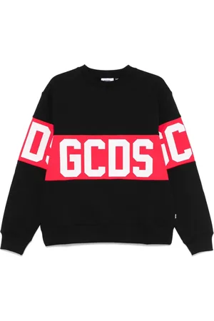 GCDS Sweathshirts & Hoodies, Herre, Sort, XS, Uld, Sort Crewneck Sweater