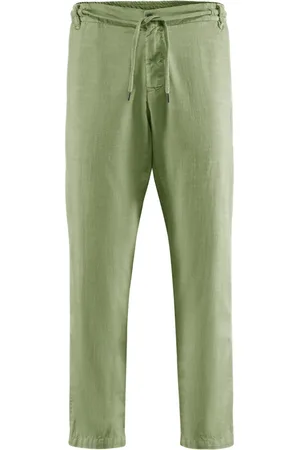 Bomboogie Bukser, Herre, Grøn, W33, Bomuld, Chinos med elastisk linning og snøre