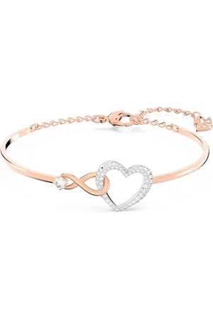 Swarovski Tilbehør, Dame, Gul, ONE SIZE, Damearmbånd med uendelighedssymbol og hjerte