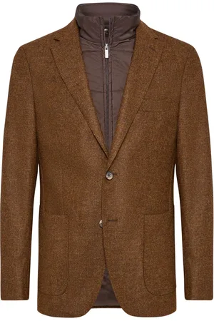 Boggi Milano Jakke, Herre, Brun, 3XL, Uld, Uldjakke med aftagelig bryststykke