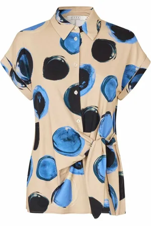 Masai Bluser & Skjorter, Dame, Flerfarvet, S, Uld, Stilfuld Skjortebluse Ultramarin