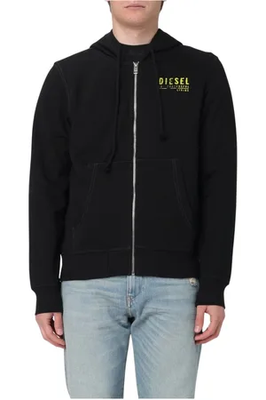 Diesel Sweathshirts & Hoodies, Herre, Sort, S, Bomuld, 9xx Ginn Hættetrøje med Lynlås