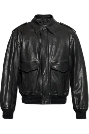 Burberry Jakke, Herre, Sort, XL, Læder, Læder Bomber Jakke