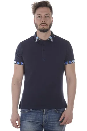 VERSACE Top, Herre, Blå, L, Polo Bluser