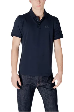 EA7 Top, Herre, Blå, L, Bomuld, Short Sleeve Polo