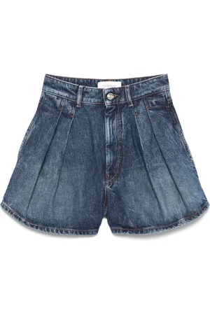 Sportmax Shorts, Dame, Blå, S, Denim, Denimshorts med skjult lynlås
