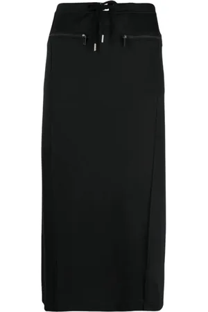 Courrèges Nederdel, Dame, Sort, S, Polyester, Midi Nederdel