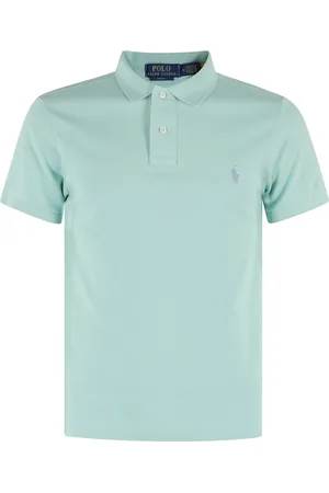 Ralph Lauren Top, Herre, Grøn, L, Bomuld, Grøn Aqua Polo Strik Skjorte
