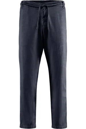 Bomboogie Bukser, Herre, Blå, W31, Bomuld, Chino Bukser med Elastisk Talje og Snøre