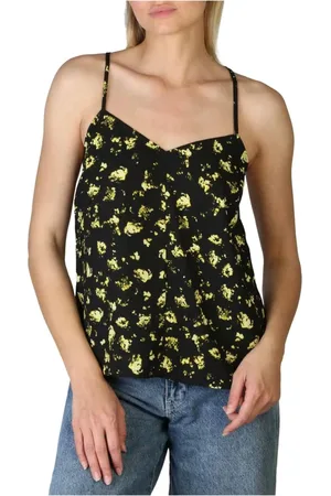 Calvin Klein Top, Dame, Sort, XS, Polyester, Floral Ærmeløs Top