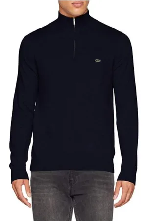 Lacoste Strik, Herre, Blå, S, Uld, Uld Half-Zip Sweater