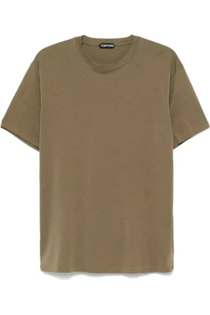 Tom Ford Top, Herre, Grøn, 2XL, Moss Crew Neck T-shirt
