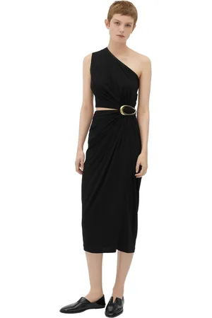 Bottega Veneta Kjole, Dame, Sort, S, Asymmetrisk Crêpe Effekt Kjole