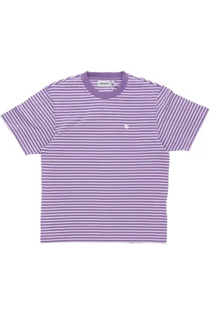 Carhartt Top, Dame, Lilla, M, Bomuld, Stribet Crew Neck T-shirt Violanda