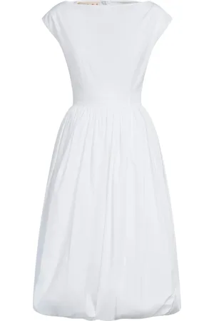 Marni Kjole, Dame, Hvid, S, Bomuld, Poplin Ballonkjole