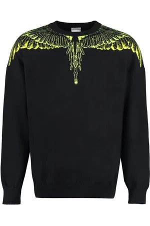 MARCELO BURLON Sweathshirts & Hoodies, Herre, Sort, S, Bomuld, Icon Wings Crew-neck Sweater