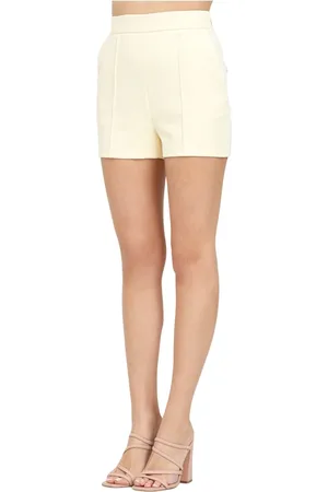 Elisabetta Franchi Shorts, Dame, , M, Uld, Gule, elegante shorts med kontrastdetaljer