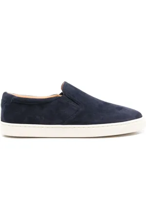 Brunello Cucinelli Sko, Herre, Blå, 41 EU, Læder, Velcro Strap Sneakers