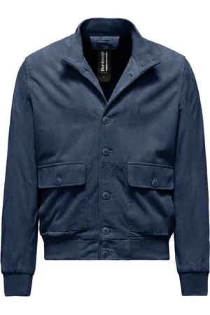 Bomboogie Jakke, Herre, Blå, L, Suede, Klassisk Walt Suede Bomber Jakke