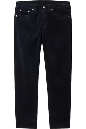 Carhartt Bukser, Herre, Blå, W28, Bomuld, Mørkeblå Cordfløjlsbukser med Tapered Fit