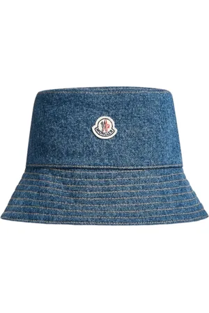 Moncler Tilbehør, Dame, Blå, S, Denim, Denim Bucket Hat Casual Stil