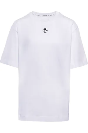 Marine Serre Top, Herre, Hvid, L, Bomuld, Logo Broderi T-shirt