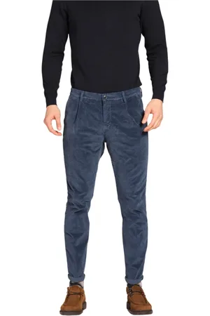 Masons Bukser, Herre, Blå, 3XL, Bomuld, Velvet Chino Bukser Carrot Fit