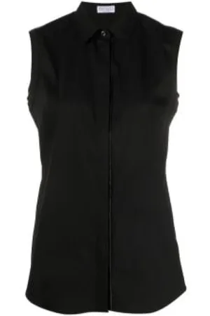 Brunello Cucinelli Bluser & Skjorter, Dame, Sort, L, Ærmeløs skjorte