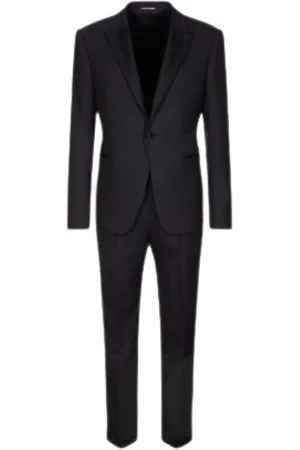 Emporio Armani Jakkesæt, Herre, Blå, 2XL, Uld, Single-Breasted Jumpsuit