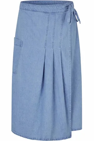 Masai Nederdel, Dame, Blå, S, Uld, Stilfuld Denim Nederdel med Detaljer
