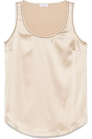 Brunello Cucinelli Top, Dame, , L, Ærmeløs top med scoop-udskæring