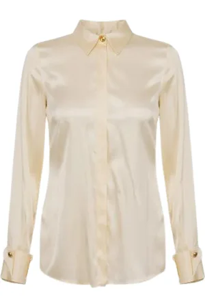 Elisabetta Franchi Bluser & Skjorter, Dame, , XS, Satin, Poplin Skjorte med Sløjfe