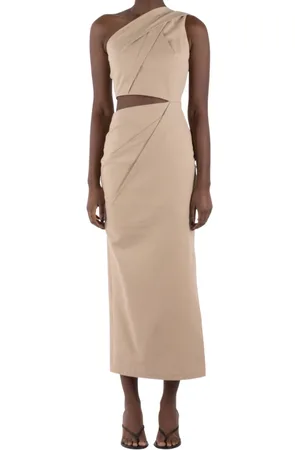Max Mara Kjole, Dame, Brun, M, Bomuld, Kamel Bomulds Kjole