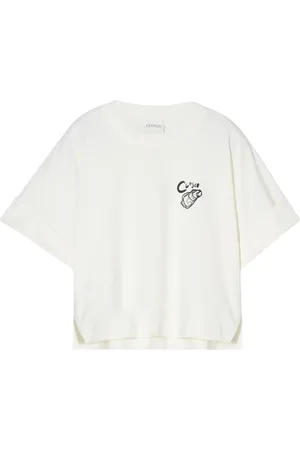 Closed Top, Dame, Hvid, 2XS, Bomuld, Broderet Offwhite Bomulds T-shirt