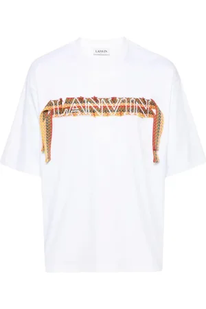Lanvin Top, Herre, Hvid, XL, Bomuld, Oversize Lace Tee-Shirt