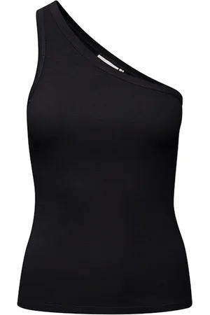 Gestuz Top, Dame, Sort, L, Uld, Sort One Shoulder Top