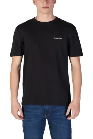 Calvin Klein Top, Herre, Sort, 2XL, Bomuld, Trykt bomulds T-shirt med rund hals
