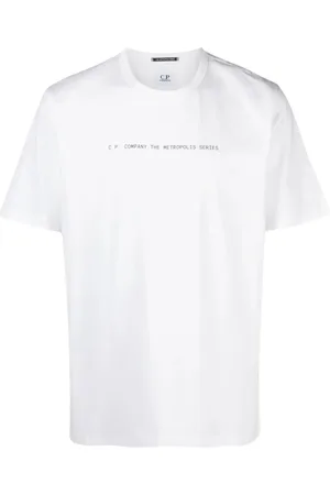 C.P. Company Top, Herre, Hvid, XL, Rundhals T-shirt Print