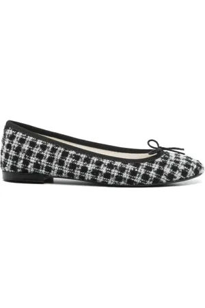 Repetto Sko, Dame, Sort, 38 EU, Tweed, Tweed Ballerina Ballet Flats Noir