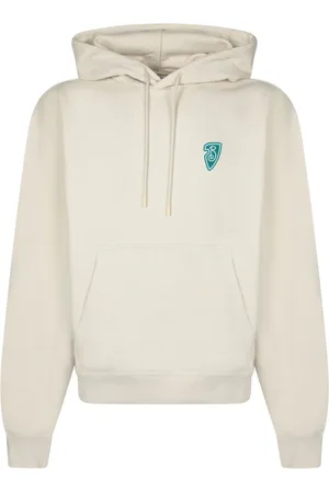 Burberry Sweathshirts & Hoodies, Herre, Hvid, S, Uld, Stilfuld Hættetrøje med Snøre