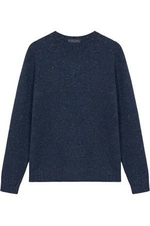 Brooks Brothers Strik, Dame, Blå, L, Uld, Navy Uld-Nylon-Alpaka-Blanding Sweater