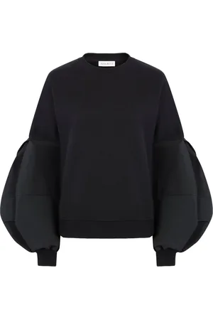 Nina Ricci Sweathshirts & Hoodies, Dame, Sort, XS, Strikket sweater med kokonærmer