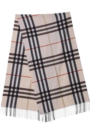 Burberry Tilbehør, Dame, , ONE SIZE, Cashmere, Tørklæde i cashmere med tern og frynser