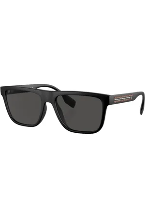 Burberry Tilbehør, unisex, Sort, 56 MM, Uld, Stilfulde rektangulære solbriller