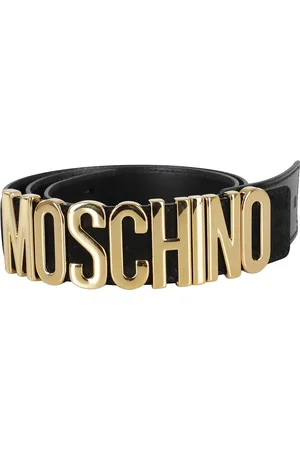 Moschino Tilbehør, Dame, Sort, 80 CM, Læder, Sort Ruskindbælte med Metallogo